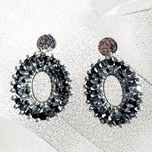 Earrings Oval Sparkles in Grey image 1