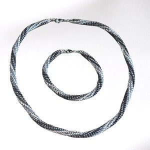 Set Twisted Spiral in Zilver/Antraciet afbeelding 1