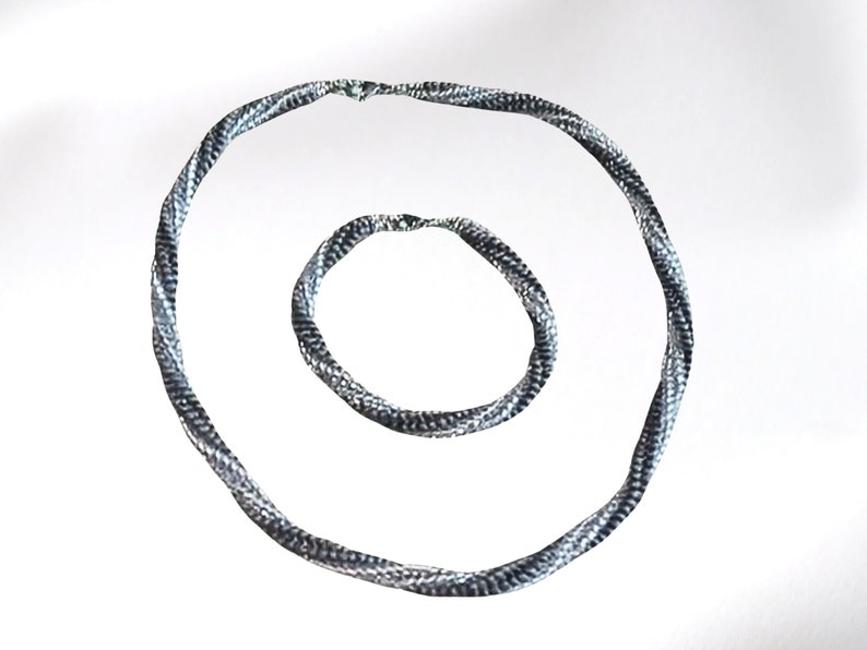 Set Twisted Spiral in Zilver/Antraciet afbeelding 1