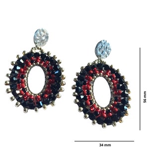 Earrings Oval Sparkles in Red image 3