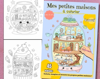 Il mio mini libro da colorare di casette kawaii di Polly Pocket – Stile Polly Pocket | PDF stampabile