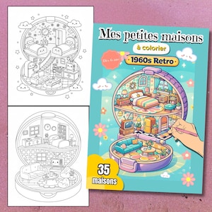 Il mio mini libro da colorare Polly Pocket Retro Houses – Stile anni '60 | Stampabile