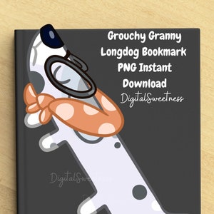 Handdrawn Grouchy Granny Muffin Longdog Bookmarks | Bluey-inspired Bookmarks | PNG File