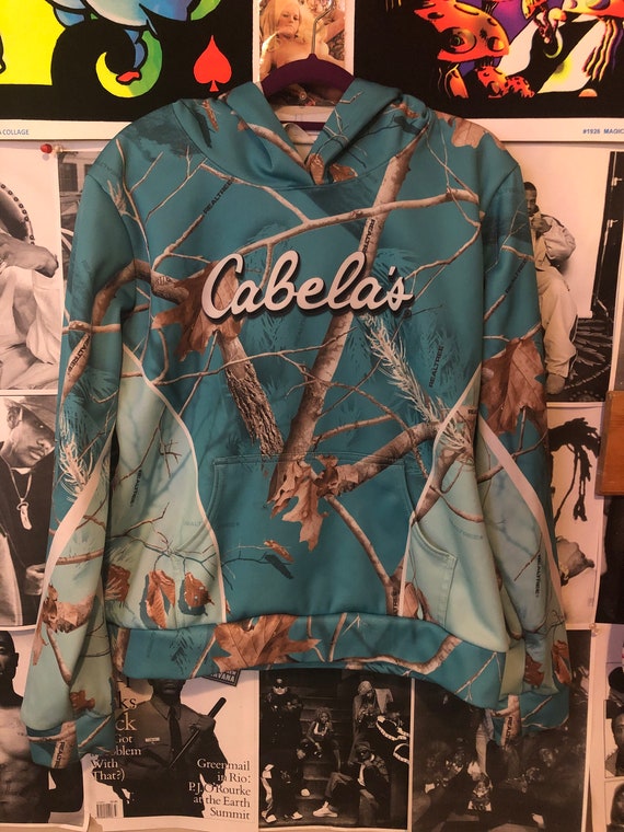 teal camo hoodie