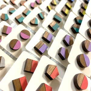 Two-Tone Stud Earring File, SVG File, Laser Cut Earrings