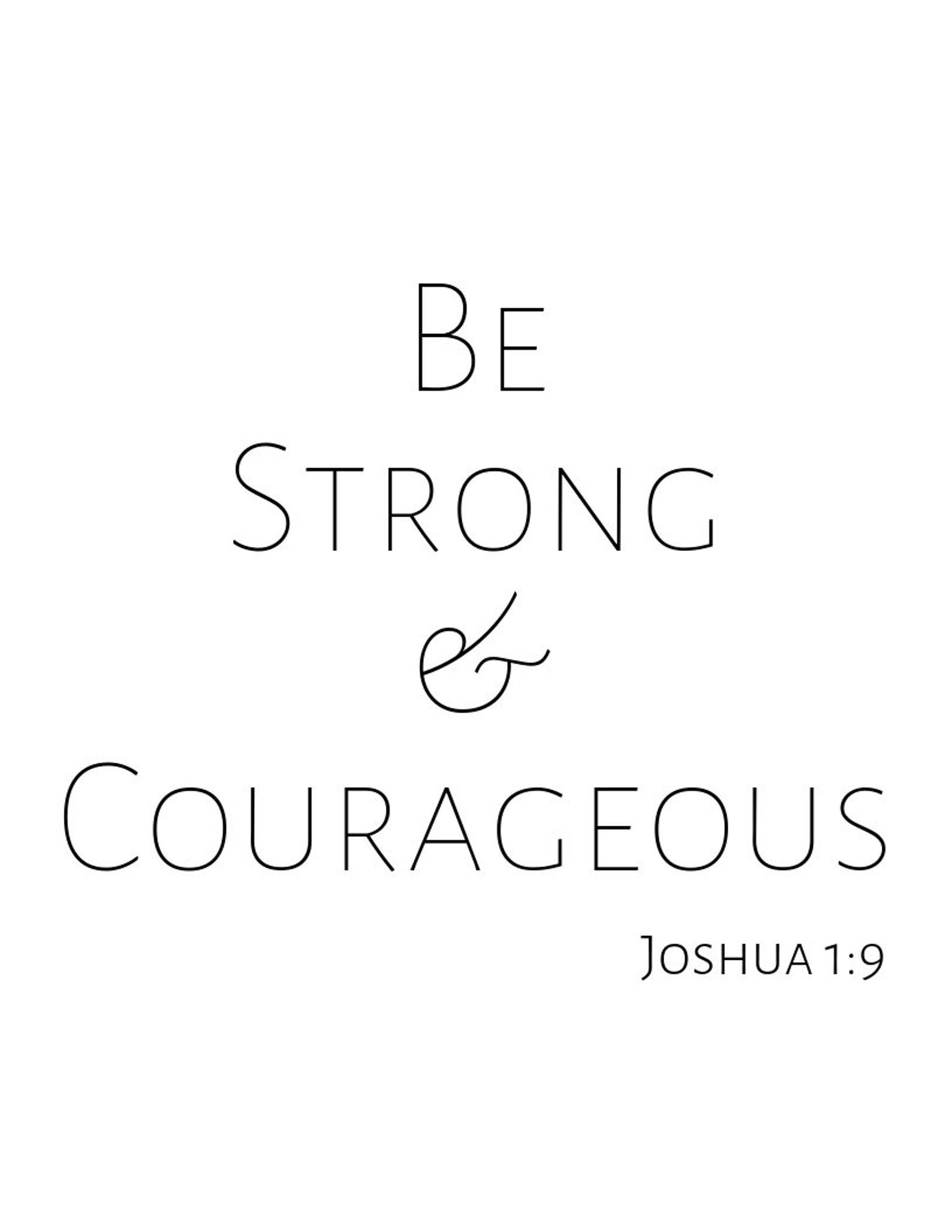 Printable Quote. Be Strong &amp; Courageous. Inspirational Saying. - Etsy