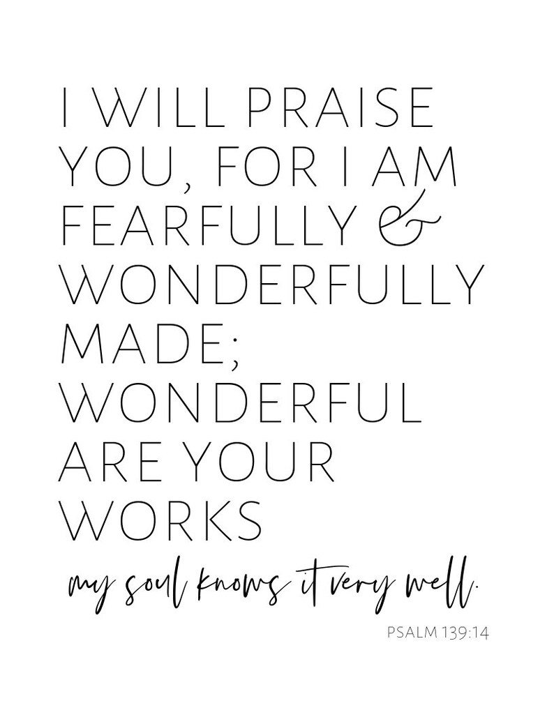 Printable Quote. I Will Praise You for I Am Fearfully & - Etsy