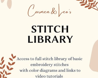 Stickmusterbibliothek: 15+ Grundstiche, Farbdiagramme (PDF Digital Download)