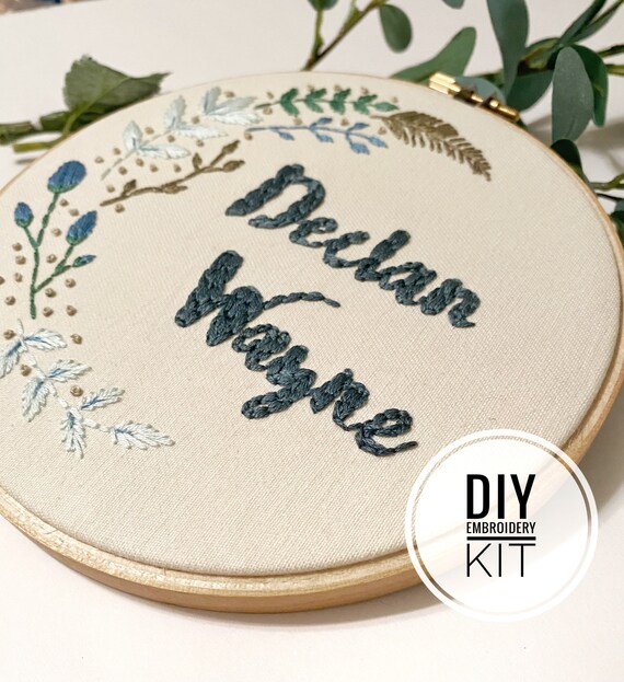 Kit De Broderie De Nom De Bebe Personnalise Kit De Broderie Etsy France