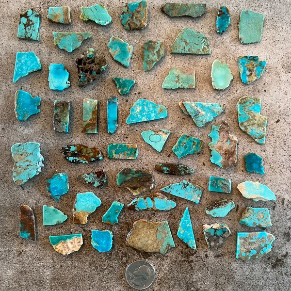 Exact Lot of Pilot Mountain 4.4 oz - 121 grams Old Stock Maisel/Bell line of stabilized turquoise rough slabs! T23