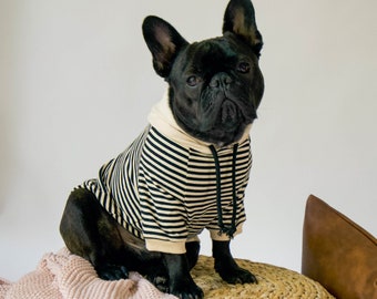 Striped Hoodie for French Bulldogs and Small Dogs