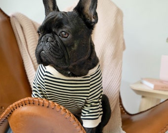 Striped T-Shirt for French Bulldogs and Small Dogs