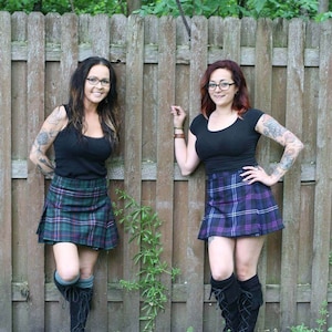 Tartan Kilted Mini Skirt M-Y Tartans - Homespun Wool Blend