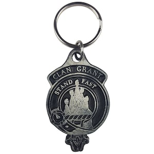 Grant Clan Crest Solid Pewter Key Chain - Scottish Clan