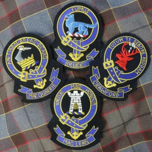 Embroidered Clan Crest Badges - Scottish Badge - Celtic Badge - Embroidered Scottish Family Badge