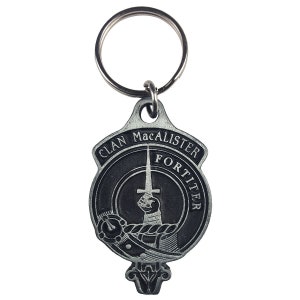 MacAlister Clan Crest Solid Pewter Key Chain - Scottish Clan