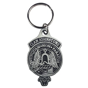 Johnston(e) Clan Crest Solid Pewter Key Chain - Scottish Clan
