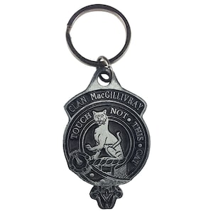 MacGillivray Clan Crest Solid Pewter Key Chain - Scottish Clan
