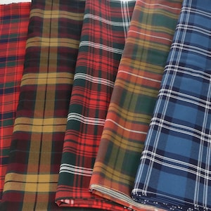 Finely Woven Wool Free Tartan Fabric - Upholstery - Clothing - Kilts