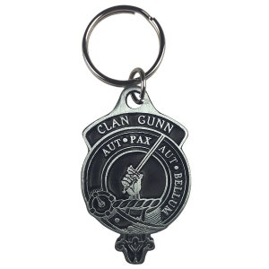 Gunn Clan Crest Solid Pewter Key Chain - Scottish Clan