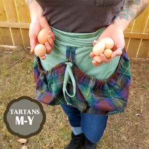 Tartan Gathering Apron (Tartans M-Y) - Homespun Wool Blend