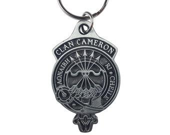 Cameron Clan Crest Solid Pewter Key Chain - Scottish Clan