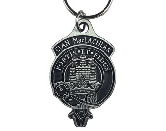 MacLachlan Clan Crest Solid Pewter Key Chain - Clan Escocés
