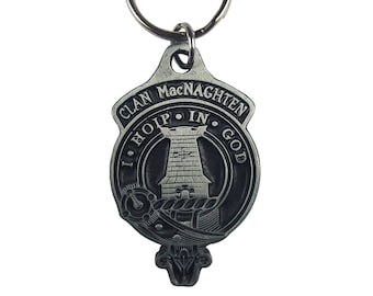 MacNaghten (MacNaughton) Clan Crest Solid Pewter Key Chain - Scottish Clan