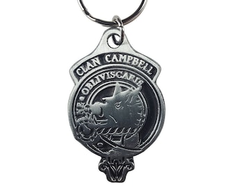 Campbell Clan Crest Solid Pewter Key Chain - Scottish Clan