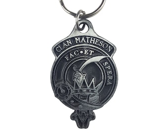 Matheson Clan Crest Solid Pewter Key Chain - Scottish Clan