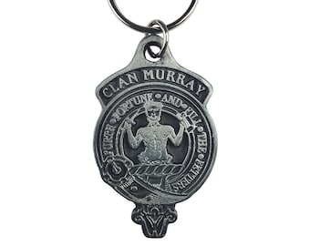 Murray Clan Crest Solid Pewter Key Chain - Scottish Clan