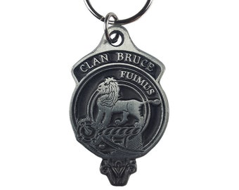 Bruce Clan Crest Solid Pewter Key Chain - Scottish Clan