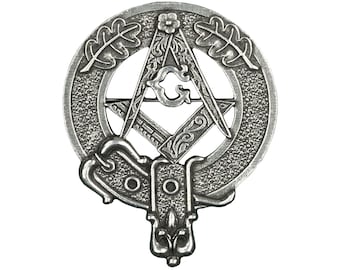 Masonic (Freemason) Cap Badge/Brooch - Square and Compasses - Made in Scotland