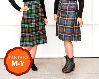 Homespun Tartan Kilted Skirt (M-Y tartans)