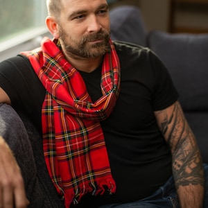Tartan Plaid Scarf | A-L Tartans | Homespun Wool Blend