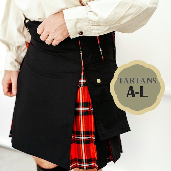 Hybrid Canvas-Tartan Utility Kilt (Tartans A-L)