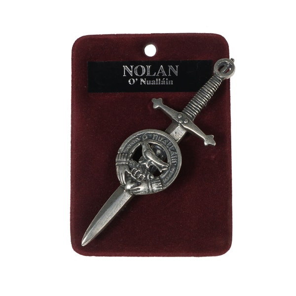 Nolan (O'Nuallain) Irish Family Crest Kilt Pin - Made in Scotland - Coat of Arms