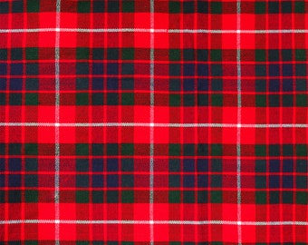 Fraser Red Dress Modern Tartan - Homespun Wool Blend Tartan Fabric - Machine Washable