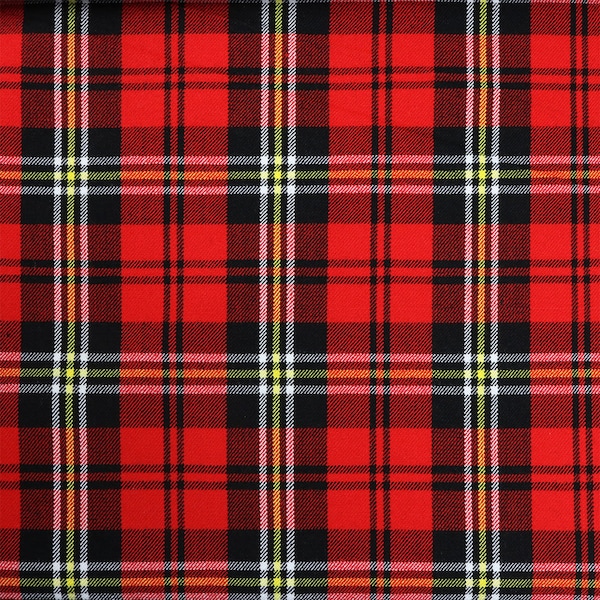 MacPherson of Cluny (Red) Modern Tartan - Homespun Wool Blend Tartan Fabric - Machine Washable