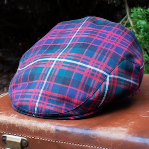Berretto da golf scozzese/berretto da guida Made in Scotland! Disponibile nei tartan ufficiali del clan - Cappello a quadri