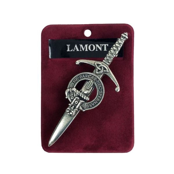 Lamont Clan Crest Kilt Pin - Gaelic Themes Kilt Pin - Ne Parcas Nec Spernas