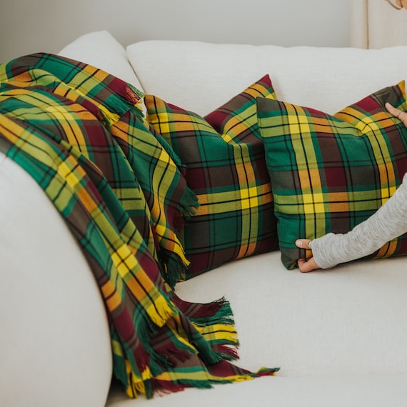 Tartan Blanket throw A L Tartans Poly viscose Wool free Etsy Canada