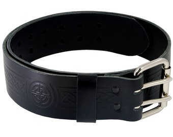 Celtic Knot Utility Leather Belt and Buckle - Made in Scotland - The Celtic Croft