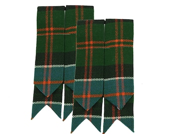 Sinclair Hunting Green Ancient Flashes - Flashes de tartán caseros - Flashes de mezcla de lana