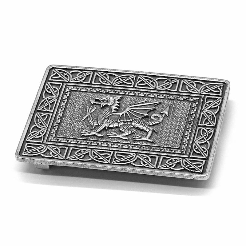 Vintage Style Dragon Western Belt Buckle – Zinc Alloy Heavy Metal – Antique Brushed Silver