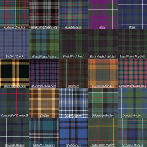 Poly/Viscose Tartan Swatches M-W Tartans - Wool-Free