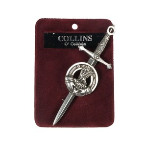 Collins (O&#39;Coileain) Irish Family Crest Kilt Pin - Made in Scotland - Coat of Arms