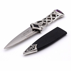 Pewter Celtic Knot Sgian Dubh - Made in Scotland - Boot Knife
