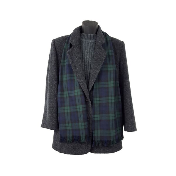 Blackwatch Tartan Puff Sleeve Top with Tassels main image 0
