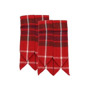 Fraser Red Dress Modern Flashes - Homespun Tartan Flashes - Wool Blend Flashes